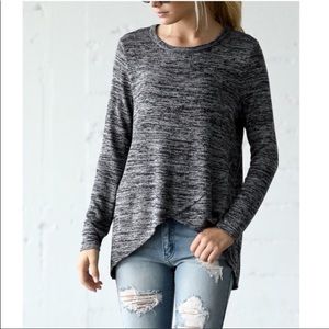 Riley black & grey sweater top